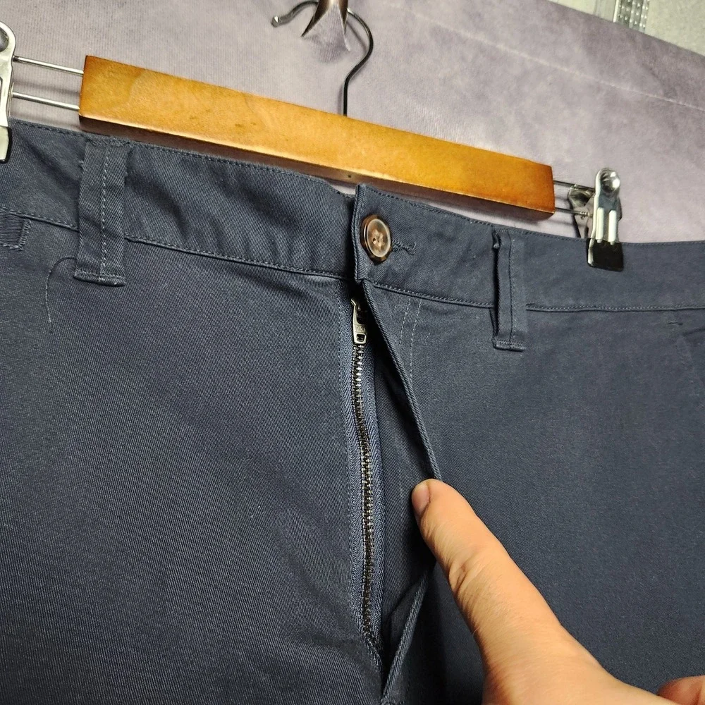 Flag & Anthem Mens Navy Blue Chino Shorts Size 34 CORESH409 Stretch‎ Flat Front